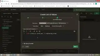 List Of Values In Oracle Apex | LOV in Apex 1