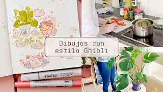 ✿ Dibujos estilo Ghibli y más plantas ✿ VLOG ✿ English subs ✿