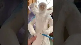 Случайно испортила заготовку ватного деда Мороза. Пытаюсь это исправить #творчество #art #художник