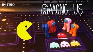 Among Us vs Pac-Man Game in REAL LIFE ( Short Animation - Stop Motion)