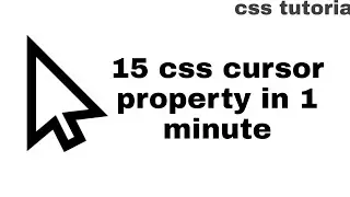 All CSS cursor property in 1 minute || CSS cursor || CSS