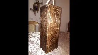Подарочный ящик  для бутылки своими руками. Как сделать подарочную упаковку. Браширование древесины