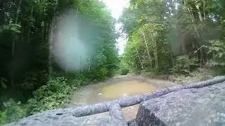 August 3rd Ride - Stretch of trail with deep puddles
