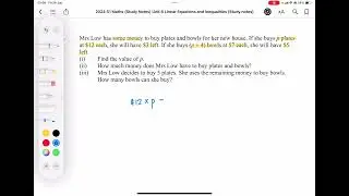 Solving Word Problems using Equations (5) Class Work 4 Q3 clue