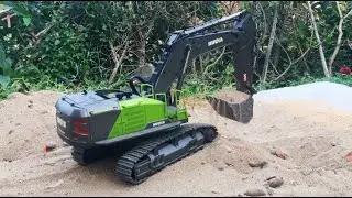 Hui Na 1593 work on day 22|Smooth operatior with dry sand - Excavator toy RC