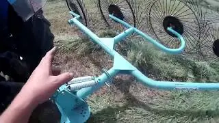 The GVK-5 tedder rake in operation and a little about adjustments