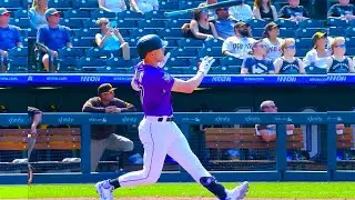 Trevor Story Slow Motion Baseball Swing Bat Flip Home Run Hitting Mechanics