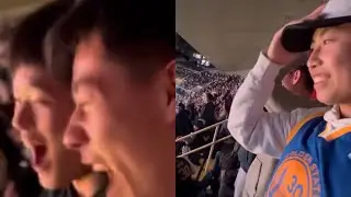 WILD range of emotions from Warriors fans in final seconds of game 😂 “DUDE THERE’S NO WAY!”