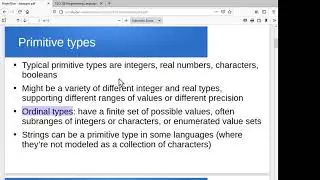 Primitive data types in programming language