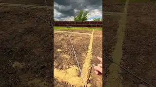Marking the foundation using a board.