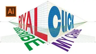 How to apply text to a perspective grid in Adobe Illustrator CC ।Graphics Design। RIYAL CLICK