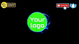 Green screen Logo Intro Blue Light Circle no text 