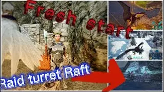 ARK Mobile -Fresh Start Solo build base and raiding Raft day -1 [Ark Mobile PvP]