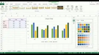 change the charts color and charts elements in excel 2013