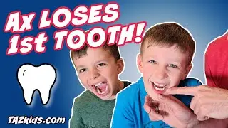 EPIC TOOTH PULL | Pulling Out Ax's FIRST Loose Tooth!