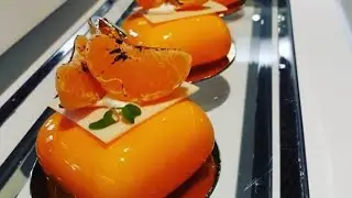 Mandarin wild citrus mousse  🍋🍊 glazing and garnish process