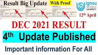 IGNOU DEC 2021 Exam Result Big Update Published | Dec 2021 Result 4th Update | important information