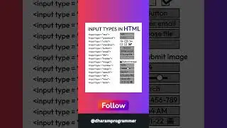 Input types in html #short #html
