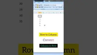 How to copy data from row and paste into a column 