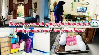 BERES BERES RUMAH MINIMALIS I JEMUR BANTAL,GULING DAN KASUR I GANTI SPREI