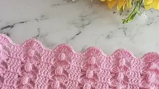 Puff stitch floral crochet 