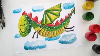 Дракончик красками