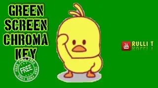 Green Screen HD [1080p] - DANCING YELLOW DUCK animation 🔊 sound