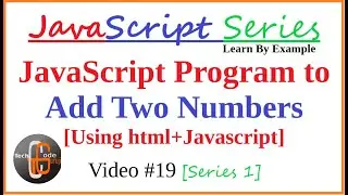 JavaScript program to add two numbers