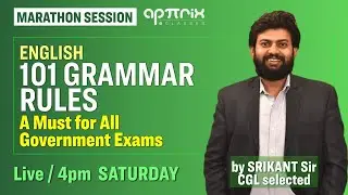 English - 101 Grammar Rules | A Must for All Government Exams | by Srikant Sir (