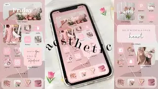customize your iphone 🌷 iOS15 (Soft Pink Theme)✨ | how to have an aesthetic phone