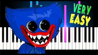 Friday Night Funkin ! VS Huggy Wuggy - Poppy Playtime (Very EASY Piano Tutorial+Free SHEET MUSIC)