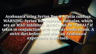 Ayahuasca using Syrian Rue & Acacia confusa
WARNING