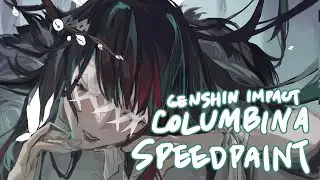 genshin impact - columbina (damselette) speedpaint