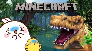 Molang and Piu Piu Try to Survive Minecraft Universal! 🦖🦈🚗