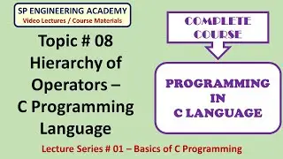 08 Hierarchy of Operators   C Programming Language
