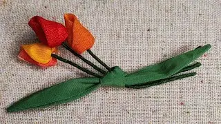 Брошь - БУКЕТИК ТЮЛЬПАНОВ- подарок на 8 Марта и не только!) #брошьручнойработы #рукоделие #украшения