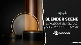 Luxurious Black and Gold Product Display: 3D Rendering Blender Scene | Shift 4 Cube