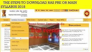 How to download RAS pre or main syllabus 2018