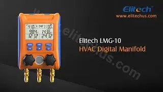 Elitech LMG-10 Digital Manifold Gauge Intelligent Pressure Gauge Kit HVAC