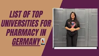 Masters in Pharmacy in Germany/Pharmaceutical Universities in Germany / Pharmacist in Germany
