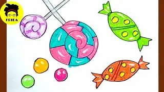 Candy Crash Drawing | Toffee Drawing |  Lollipop Drawing | How To Draw Candy | Drawing Tutorial | Lv