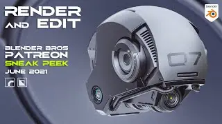 SciFi mech helmet render - Blender Bros Patreon June sneak peek