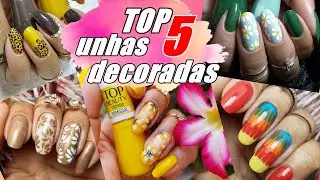 TOP 5 IDEIAS DE UNHAS DECORADAS PARA INICIANTES #1 (( LINDAS E FÁCEIS)) 😽✌💅💖