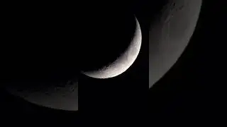 Crescent moon tonight with spotting scope