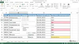 Excel 2013  Работа с автофильтром