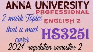 Professional English 2 | Sem 2 | Most important 2 mark topics | Anna University |
