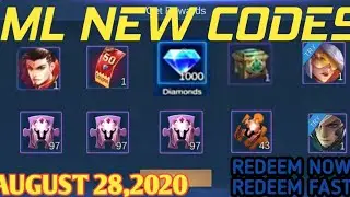 Mobile Legends New Codes August 28,2020 Redeem Fast