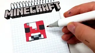 Грибная корова из Minecraft - РИСУНКИ ПО КЛЕТОЧКАМ - PIXEL ART
