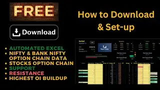 Free Nifty , Banknifty & Stocks Option Chain Excel file | How to Download  | Automated Excel