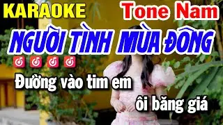 Karaoke Người Tình Mùa Đông - Tone Nam Cha Cha Nhạc Sống | Huỳnh Lê